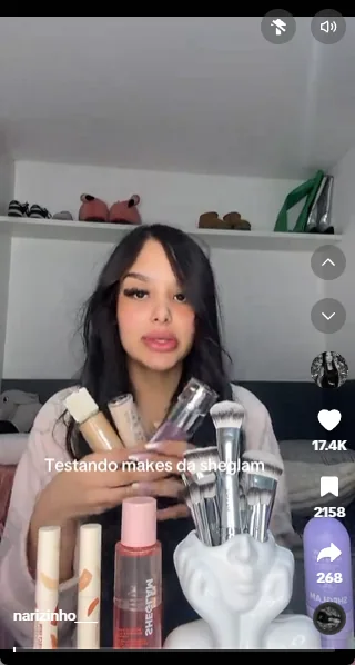 SHEGLAM creator reviewing a beauty product