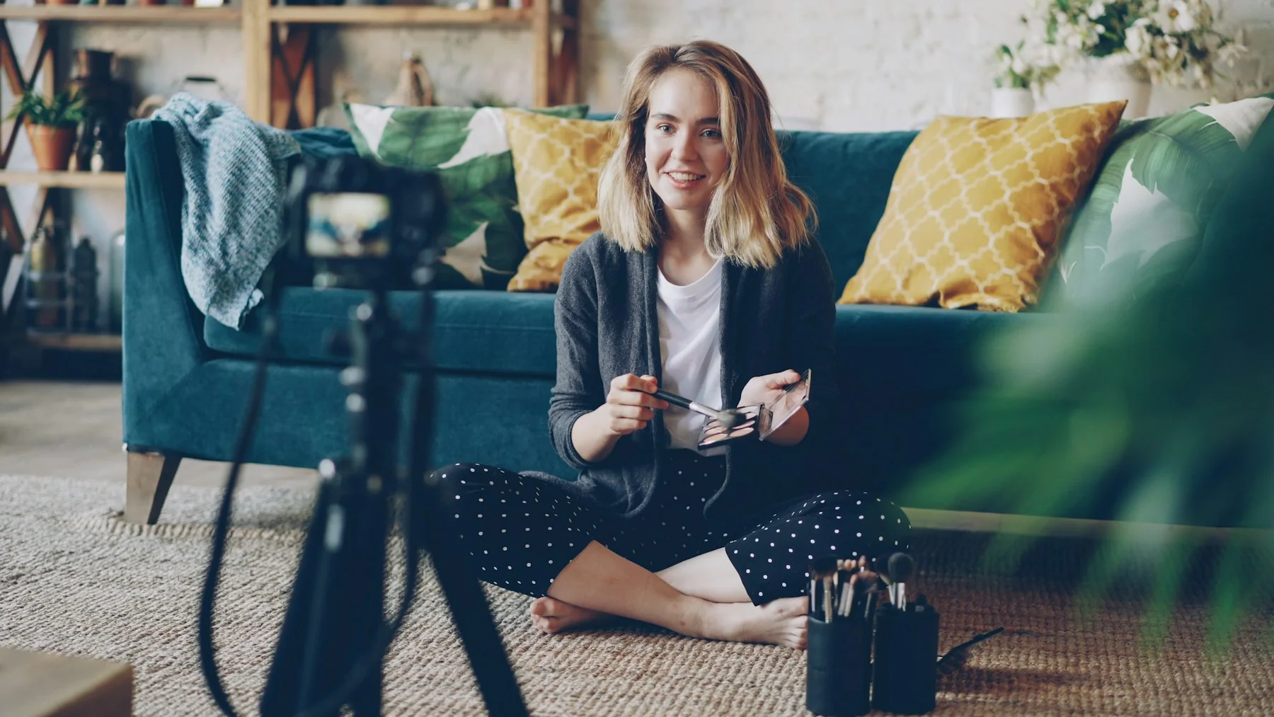Beauty creator demonstrating a product for a social campaign